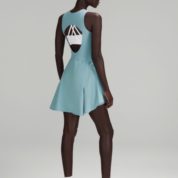 Lululemon Everlux Short-lined Tennis Tank Dress 6” aqua blue size 2, NWT - Picture 6 of 8